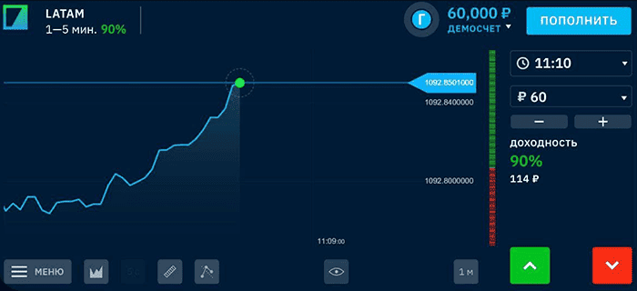 Интерфейс приложения Бинариум